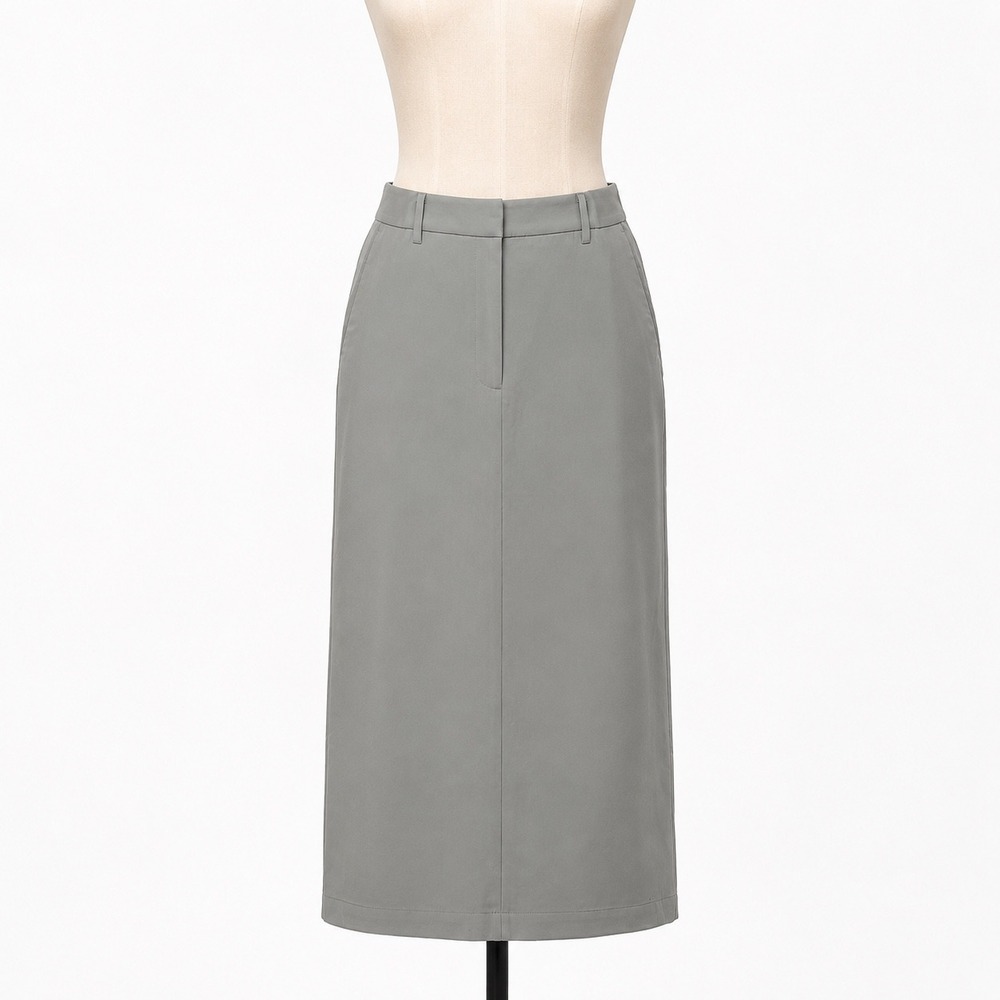 LOFT Versa Seasonless Stretch Grey Midi Skirt Womens 14 NWT 783556